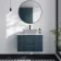 Crete Fluted Navy Blue Wall Hung Drawer Vanity with Marble Top 800mm - Excludes Counter Top Basin