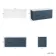Crete Fluted Navy Blue Double Wall Hung Vanity Marble Top 1200mm - Excludes Counter Top Basin