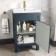 Bermuda Inky Blue Basin Vanity 500mm - Brass Knurled Handles