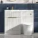 Havana Fluted Coastal White Vanity Basin and Tucson Toilet 1100mm - Brushed Brass Accents - Left