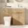 Havana Fluted Country Oak Vanity Basin and Houston Toilet 1100mm - Brushed Brass Accents - Right