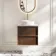 Bora Natural Walnut Wall Hung Vanity Drawer with Carrara Marble Top 600mm - Basin Not Included
