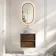 Bora Natural Walnut Wall Hung Vanity Drawer with Carrara Marble Top 600mm - Basin Not Included