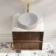 Bora Natural Walnut Wall Hung Vanity Drawer with Carrara Marble Top 600mm - Basin Not Included