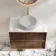 Bora Natural Walnut Wall Hung Vanity Drawer with Carrara Marble Top 800mm - Basin Not Included