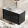 Bora Black Oak Wall Hung Vanity Drawer with Carrara Marble Top 1000mm - Basin Not Included