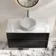 Bora Black Oak Wall Hung Vanity Drawer with Carrara Marble Top 1000mm - Basin Not Included