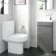 Trent Stone Grey Cloakroom Floor Standing Basin Vanity 400mm and Toilet Set