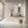 Trepanel Design® Light Oak on Antique White Felt Multi Width Acoustic Wood Slat Panels