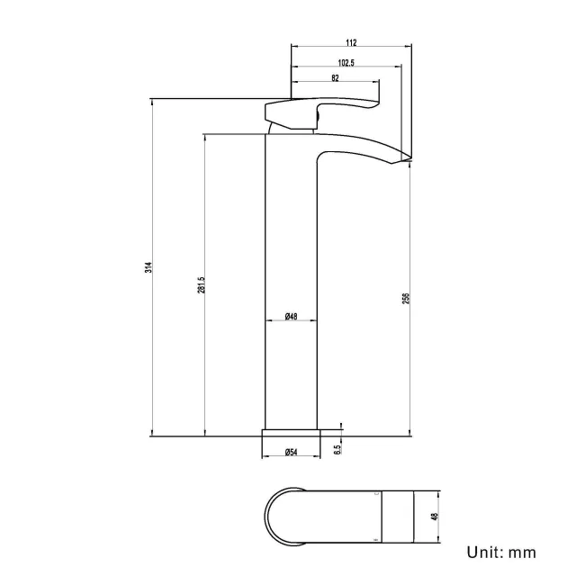 Severn Chrome High Rise Basin Mixer Tap