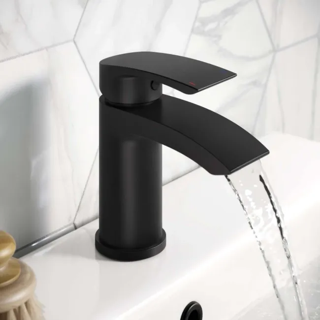 Severn Matt Black Basin Mixer Tap