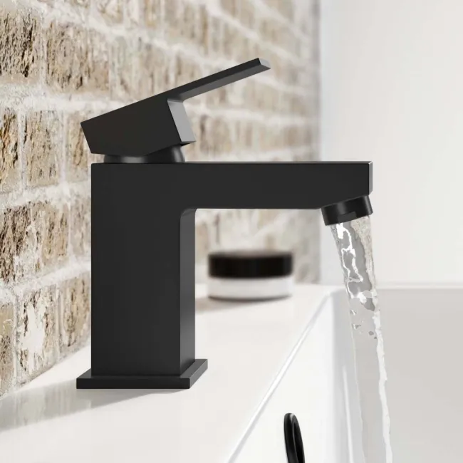 Lea Matt Black Basin Mixer Tap