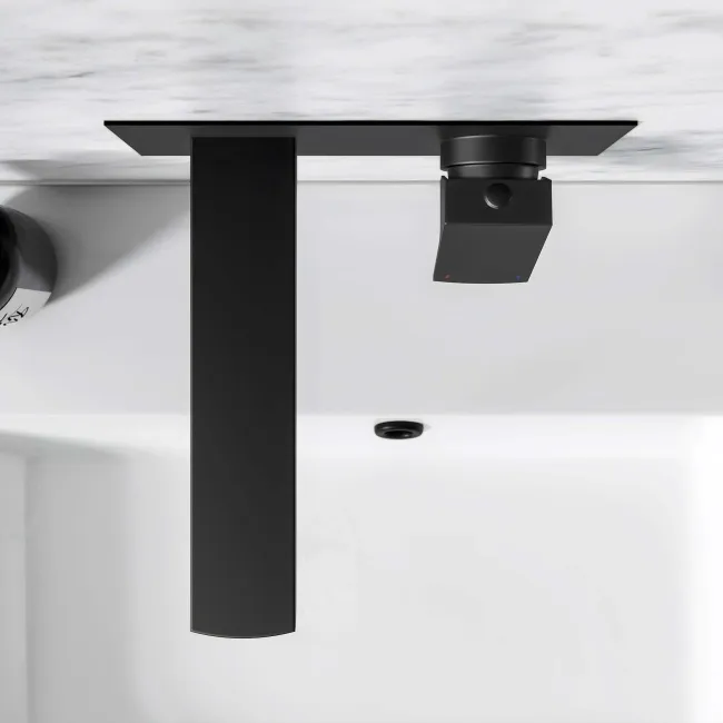 Soar Matt Black Wall Mounted Basin Mixer Tap