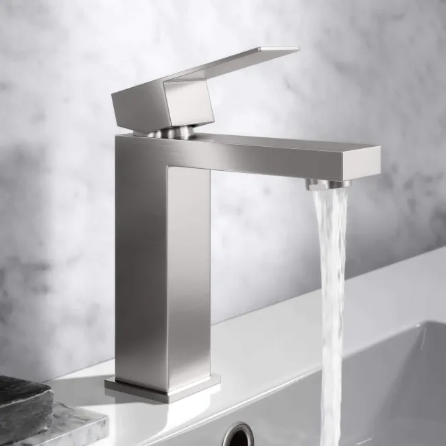 Dart Brushed Stainless Steel Basin Mixer Tap