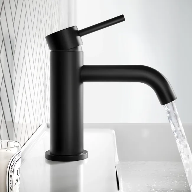 Selma Matt Black Basin Mixer Tap
