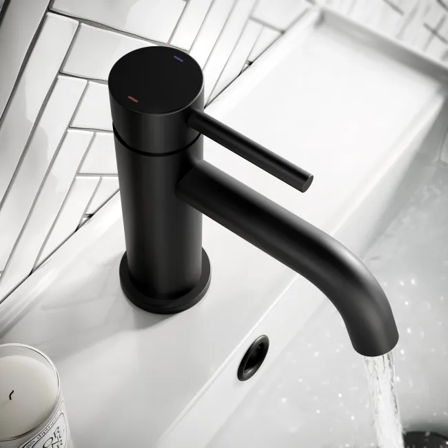 Selma Matt Black Basin Mixer Tap