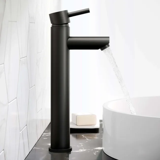 Wye Matt Black High Rise Basin Mixer Tap