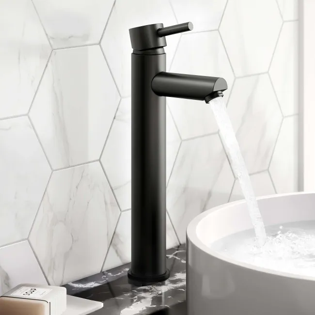 Wye Matt Black High Rise Basin Mixer Tap