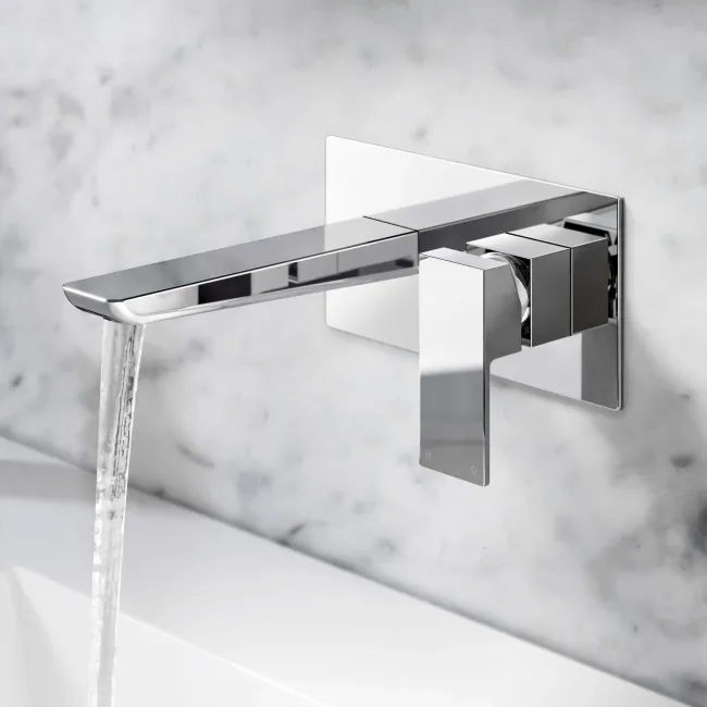 Ribble Chrome Wall Mounted Basin Mixer Tap