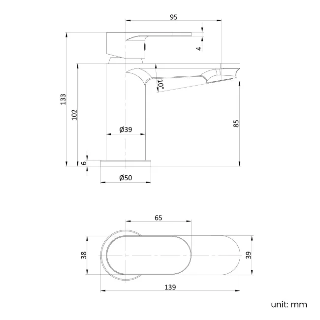 Avill Matt Black Cloakroom Basin Mixer Tap