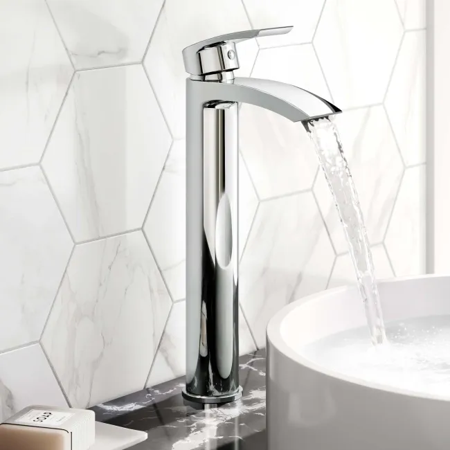 Spey Chrome High Rise Basin Mixer Tap