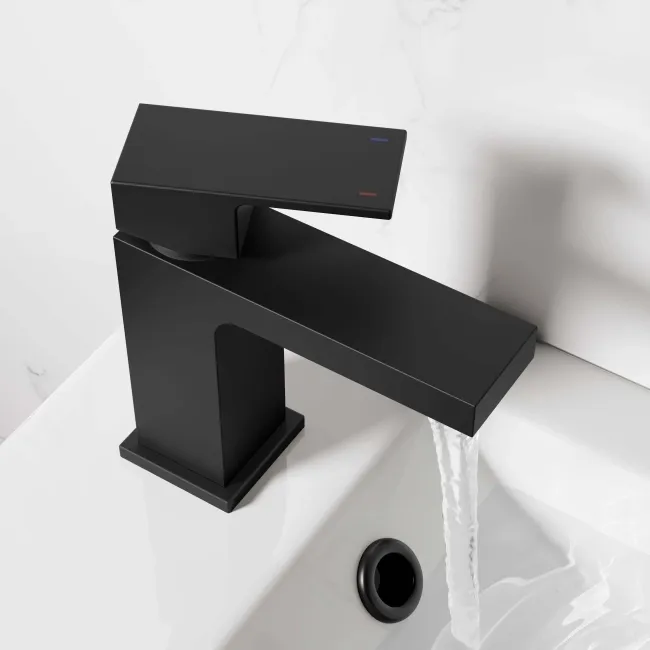 Tamar Matt Black Cloakroom Basin Mixer Tap