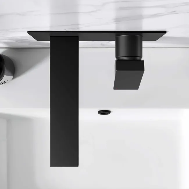 Tamar Matt Black Wall Mounted Basin Mixer Tap