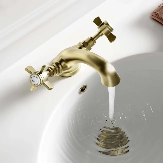 Nairn Traditional Brushed Brass Basin Mixer Tap