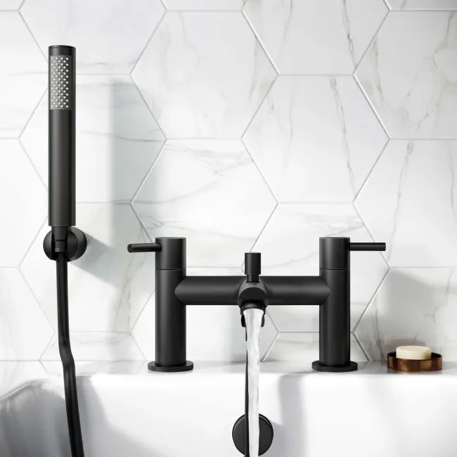 Wye Matt Black Bath Filler & Handheld Shower