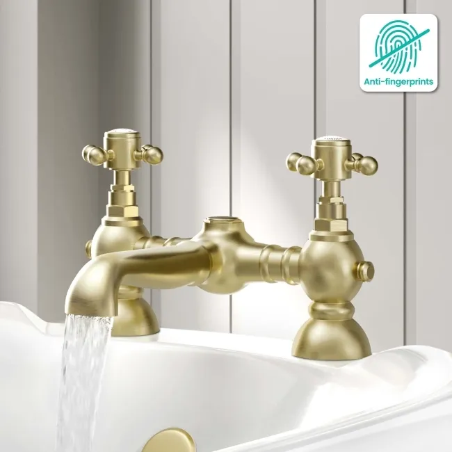 Tweed Traditional Brushed Brass Bath Filler