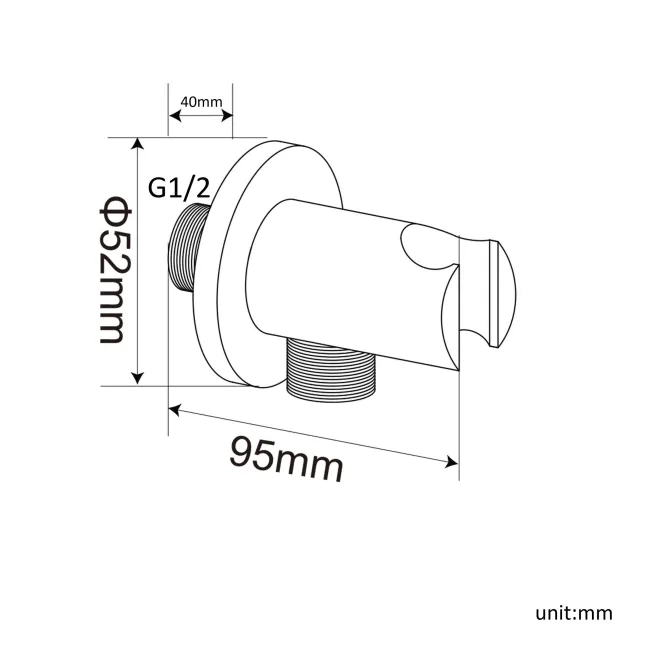Chrome Round Shower Outlet with Bracket