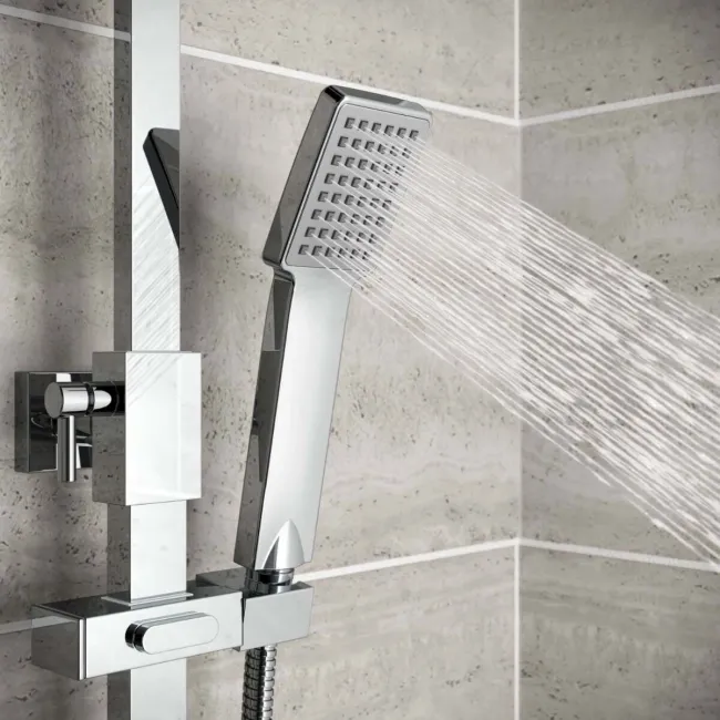 Galway Square Chrome Thermostatic Bath Filler Shower Set