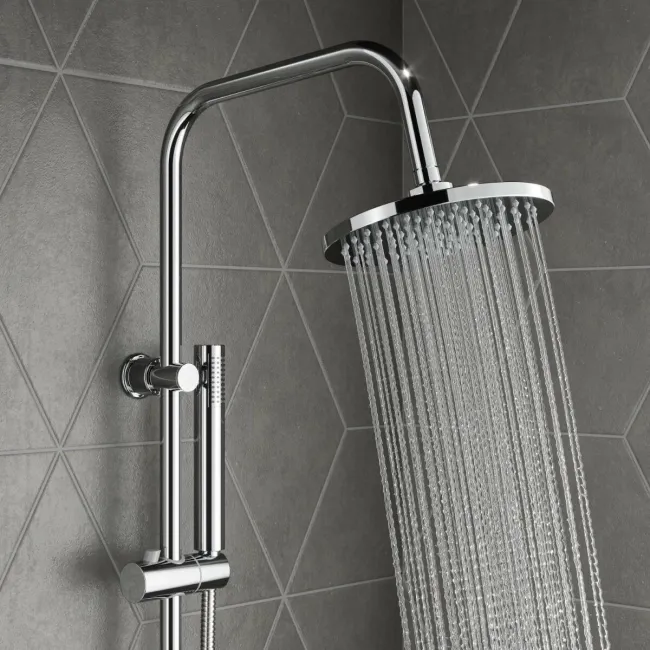 Lismore Round Chrome Shower Riser Kit