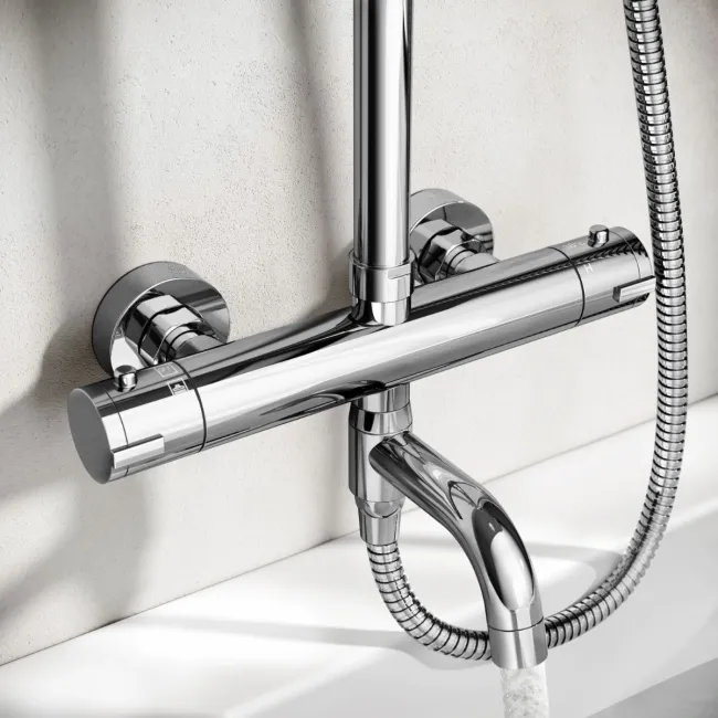 Doon Round Chrome Thermostatic Bath Filler Shower Set