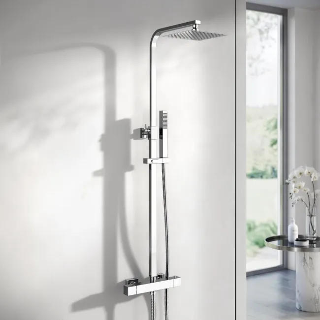 Chrome Square Thermostatic Shower