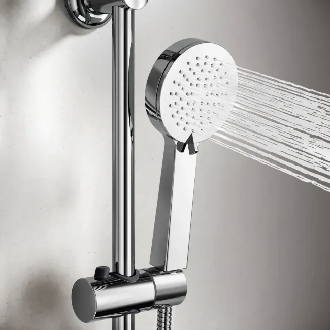 Aran Chrome Round Thermostatic Bar Shower Set