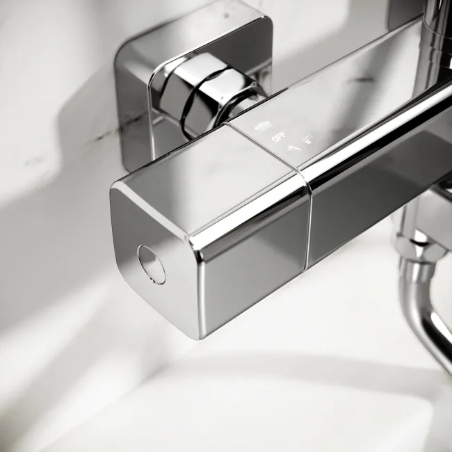 Kinsale Chrome Square Thermostatic Bath Filler Shower Set