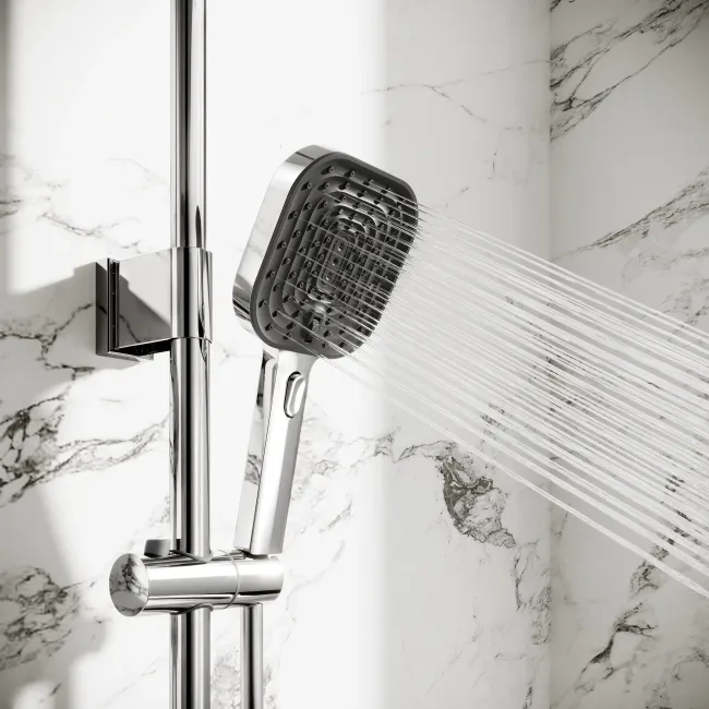 Kinsale Chrome Square Thermostatic Bath Filler Shower Set