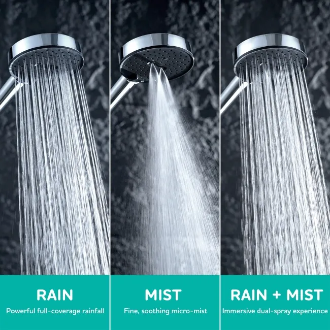 Derry Chrome Round Thermostatic Bath Filler Shower Set