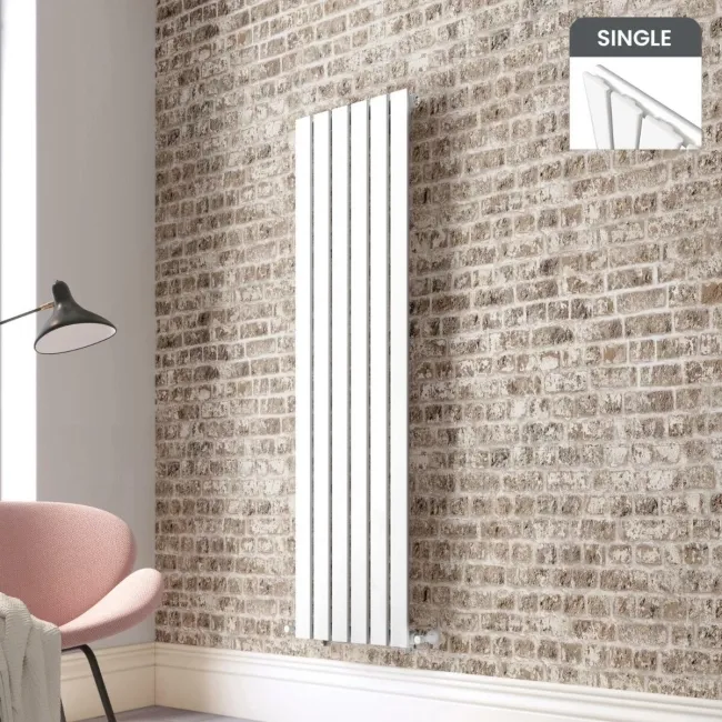Faro White Single Flat Panel Vertical Radiator 1600x420mm