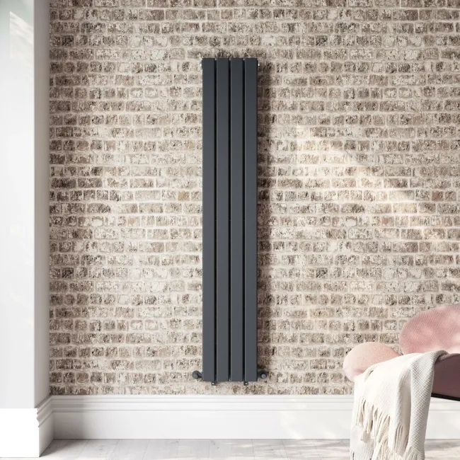 Faro Anthracite Double Flat Panel Vertical Radiator 1600x280mm