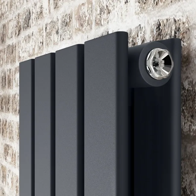 Faro Anthracite Double Flat Panel Vertical Radiator 1600x280mm