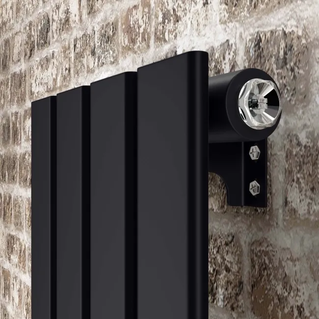 Faro Matt Black Single Flat Panel Vertical Radiator 1600x280mm