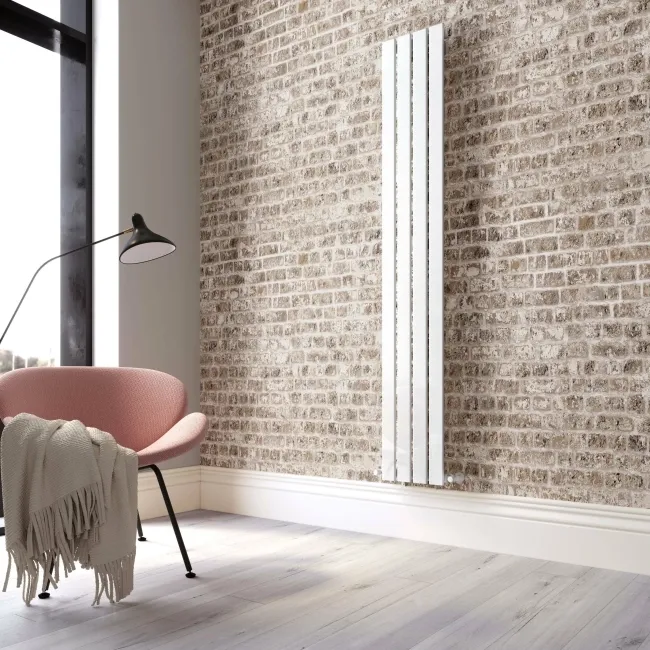 Faro White Single Flat Panel Vertical Radiator 1800x280mm