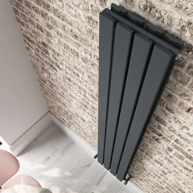 Faro Anthracite Double Flat Panel Vertical Radiator 1800x280mm