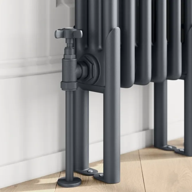 Athens Anthracite Triple Column Vertical Traditional Radiator 1800x290mm