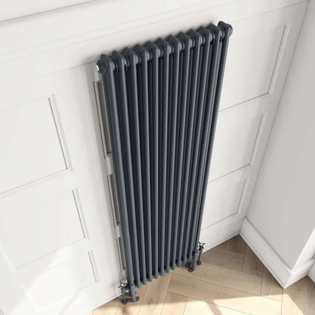 Athens Anthracite Double Column Vertical Traditional Radiator 1800x560mm