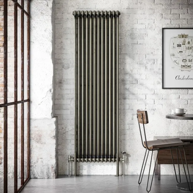 Athens Raw Metal Double Column Vertical Traditional Radiator 1800x560mm