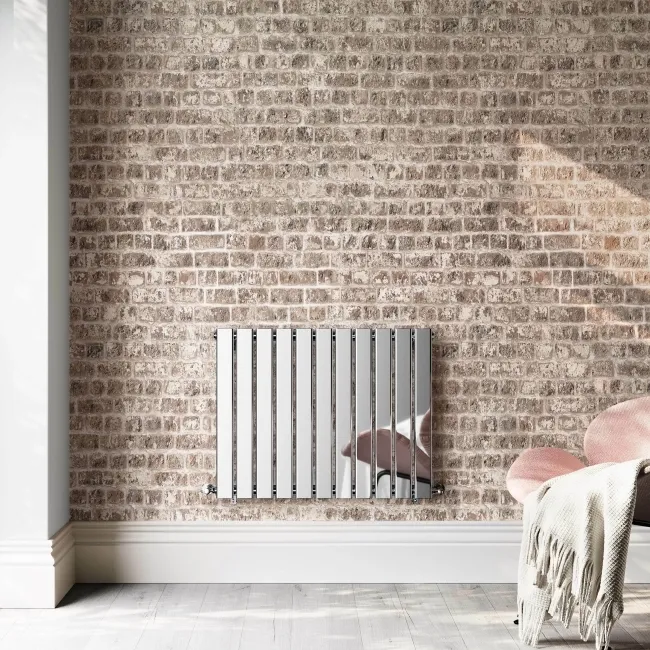 Faro Chrome Single Flat Panel Horizontal Radiator 600x770mm