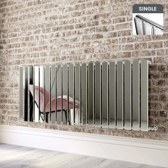 Faro Chrome Single Flat Panel Horizontal Radiator 600x1400mm